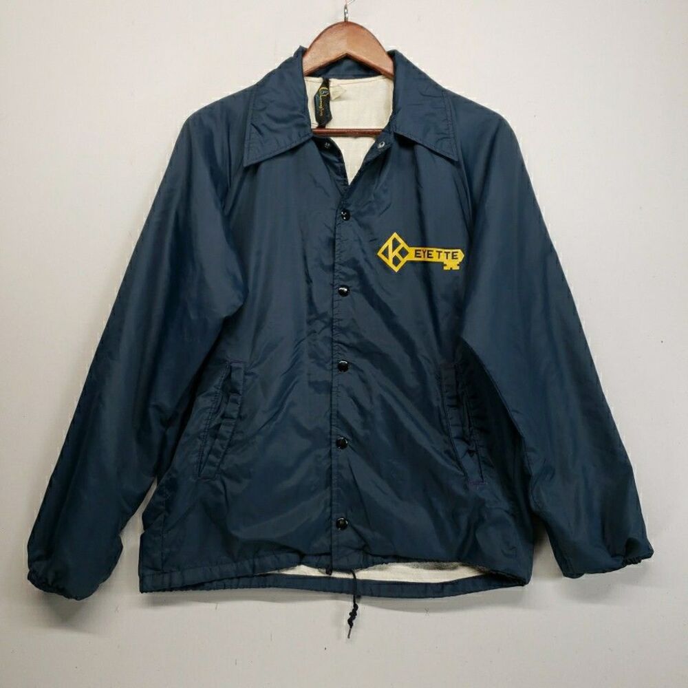 Vintage Champion Jacket Running Man Keyette Small Trainer Windbreaker Blue